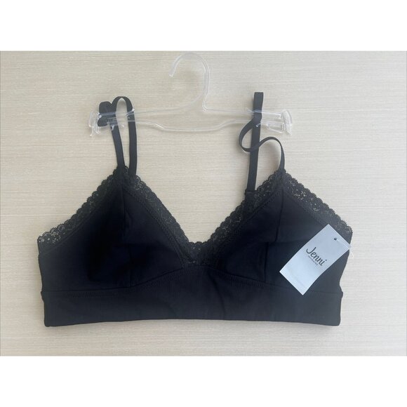 JENNI On Repeat Wide Lace Bralette Deep Black - Picture 2 of 5